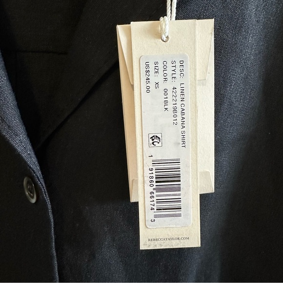 NWT Rebecca Taylor Cabana Short Sleeve Linen Blend Shirt - Picture 5 of 6